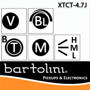 Bartolini  XTCT-4.7J 3 Band EQ, 4 Pot, 1 toggle Jazz Layout +MCT MID CONTROL